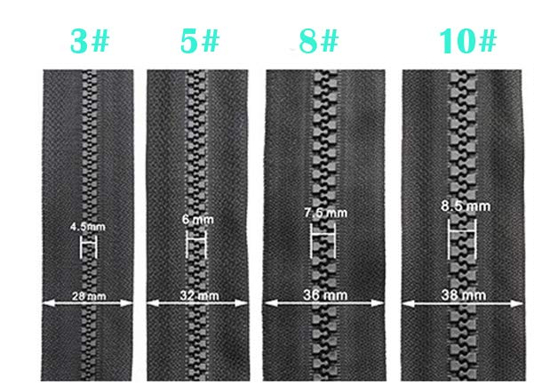 Custom zipper sizes